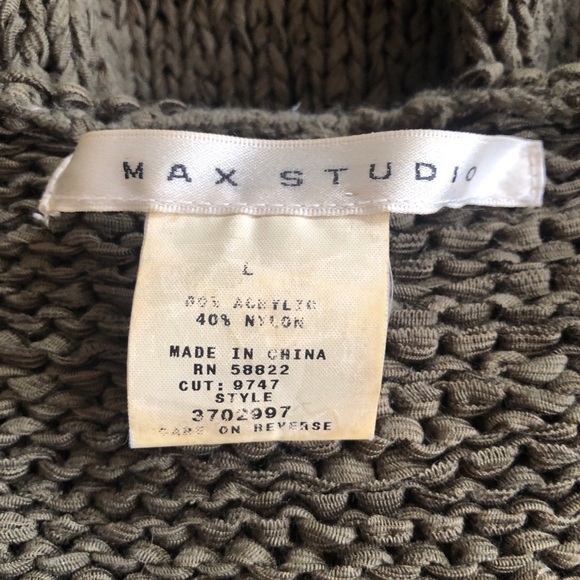 Max Studio Olive Green Sweater Hoodie Size Large - Picture 6 of 8